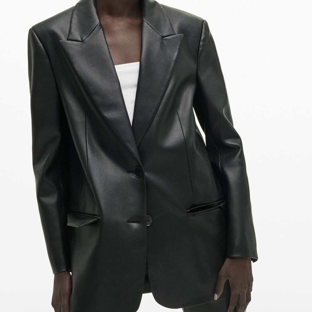 ZARA Faux Leather Oversized Blazer